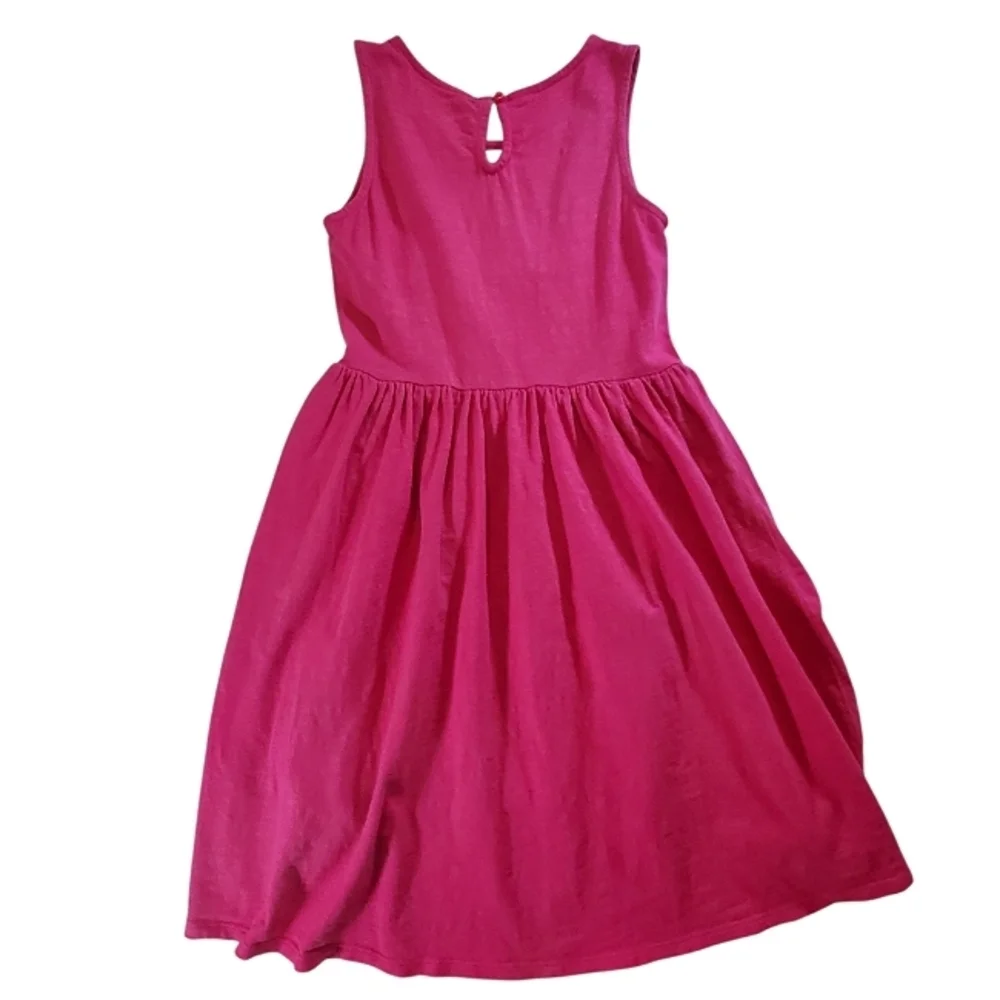K1350 * Gymboree Girls Sleeveless Embroidered Tassel Dress Magenta Pink Size 7
